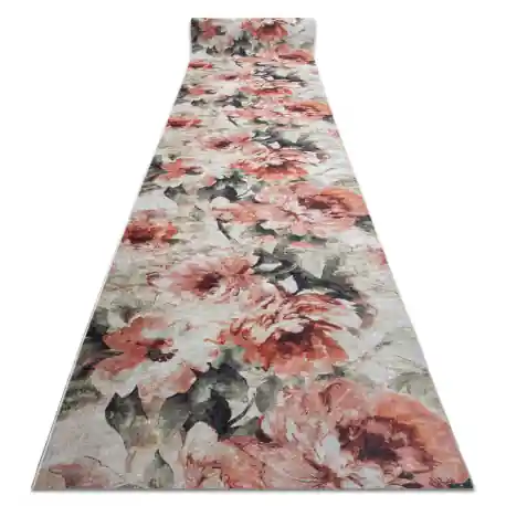 PASSATOIA gommata LOTUS BOUQUET 52900 Fiori beige / rosa lavabile