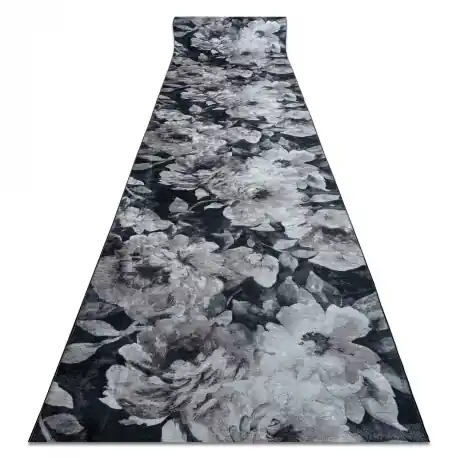PASSATOIA gommata LOTUS BOUQUET 52901 Fiori grigio / beige lavabile