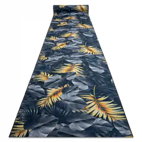 PASSATOIA gommata LOTUS FERNS 45270 Foglie grigio / oro lavabile