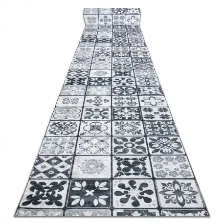 PASSATOIA gommata LOTUS AZULEJO 60970 Patchwork, piastrelle di Lisbona grigio lavabile