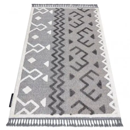 Tappeto MAROC P659 Azteco Etnico grigio Frange berbero marocchino shaggy