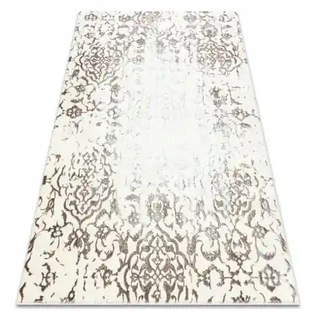 Tappeto CORE 247A Ornamento Vintage - strutturale, due livelli di pile, crema / maro
