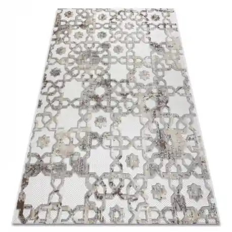 Tappeto Structural SOLE D3882 Ornamento - tessuto piatto beige / grigio
