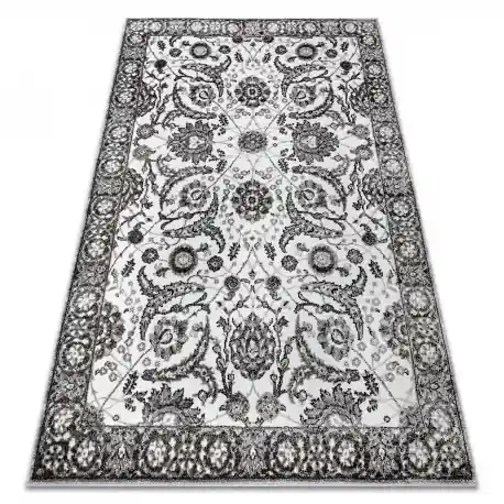 Tappeto MATEO 8037/644 Classico cornice, fiori - strutturale grigio