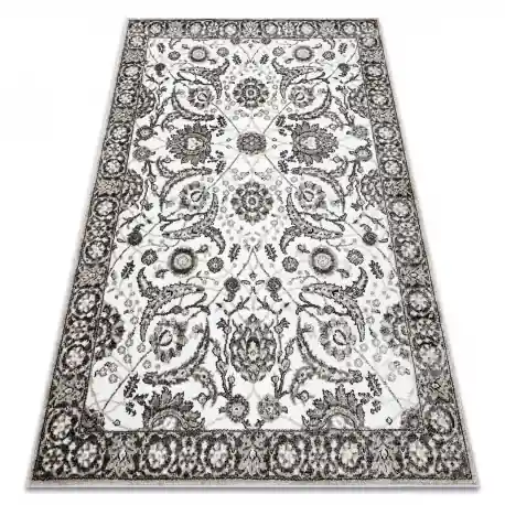 Tappeto MATEO 8037/944 Classico cornice, fiori - strutturale grigio / beige