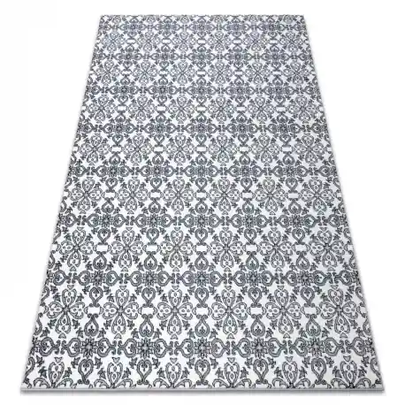 Tappeto ARGENTO - W4949 Fiori bianca / grigio