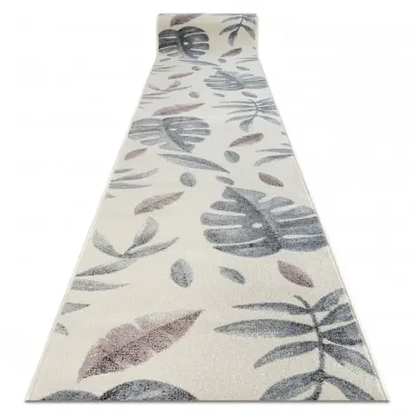Passatoia HEOS 78428 crema / rosa FOGLIE MONSTERA