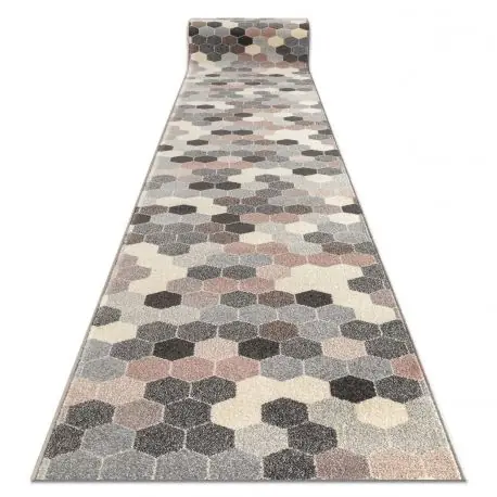 Passatoia HEOS 78537 grigio / rosa / crema Esagono