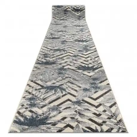Passatoia HEOS 78540 crema / blu FOGLIE GIUNGLA