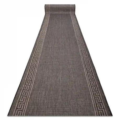 Tappeti passatoie SIZAL SION 20446 Telaio, chiave greca tessuto piatto natural beige scuro