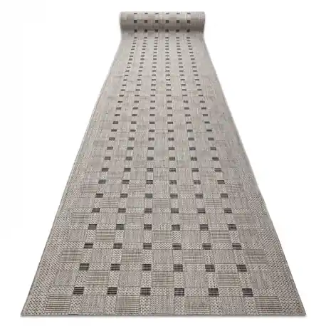 Tappeti passatoie SIZAL SION 6052 Telaio, geometrica tessuto piatto grigio