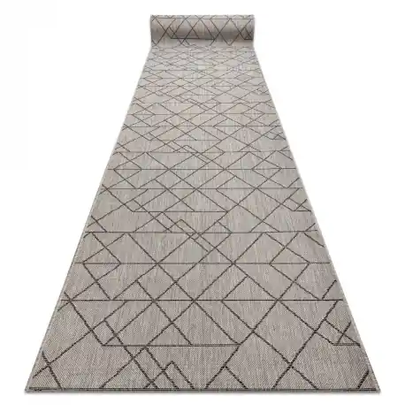 Tappeti passatoie SIZAL SION 6051 Geometrica tessuto piatto grigio