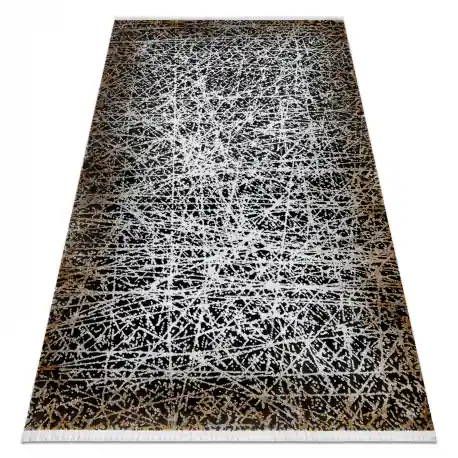 Tappeto SAMPLE BELLA F201B Astrazione grigio / oro frange
