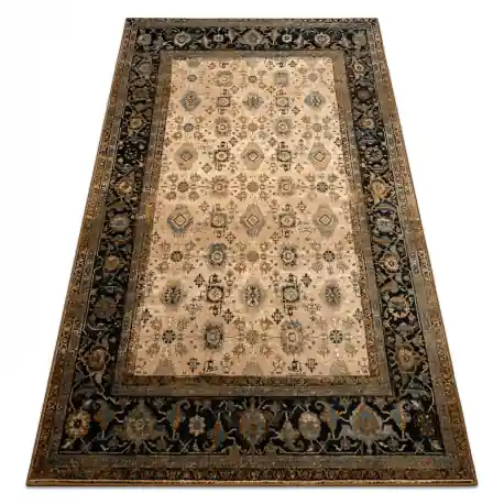 Tappeto di lana OMEGA AVILA Ornamento cadre cognac marrone