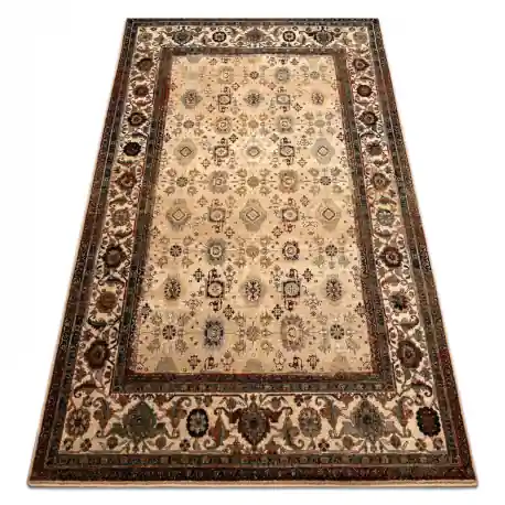 Tappeto di lana OMEGA AVILA Ornamento cadre sabbia beige