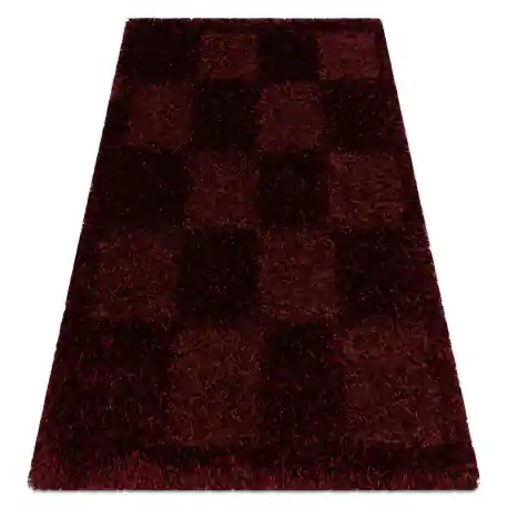 Tappeto SHAGGY NEVADA Scacchiera red 300 rossa