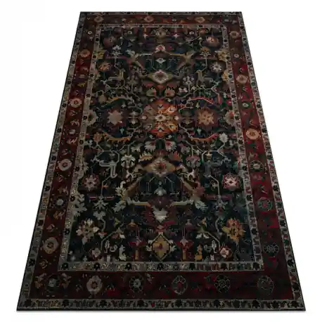 Tappeto di lana POLONIA VERANO Ornamento, cadre blu scuro