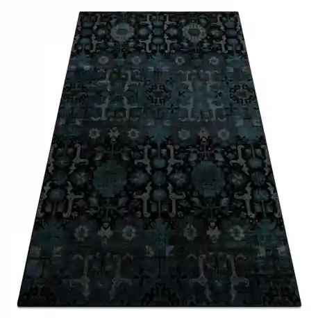 Tappeto di lana OMEGA KARAJA fiori blu scuro