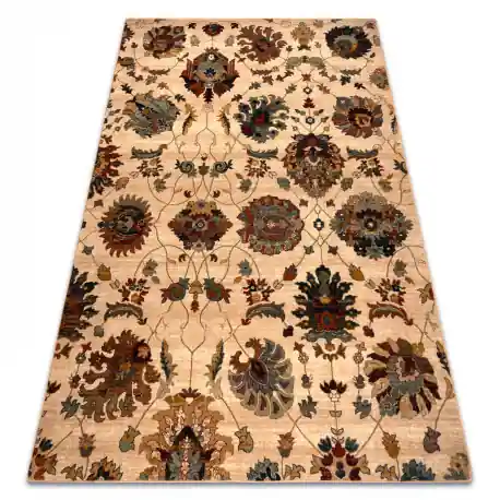 Tappeto di lana OMEGA LATICA fiori crema