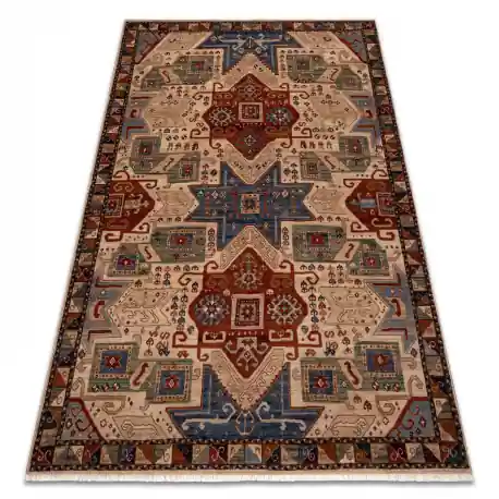 Tappeto in lana KESHAN frange, etnico, orientale 1250/53565 beige / terracotta