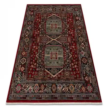 Tappeto in lana KESHAN frange, Ornamento, telaio orientale 7275/53588 chiaretto / verde