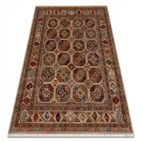 Tappeto in lana KESHAN frange, Telaio, orientale 7874/53555 beige / terracotta