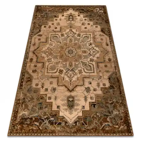Tappeto di lana OMEGA ABBAS Vintage, rosetta camello beige / marrone