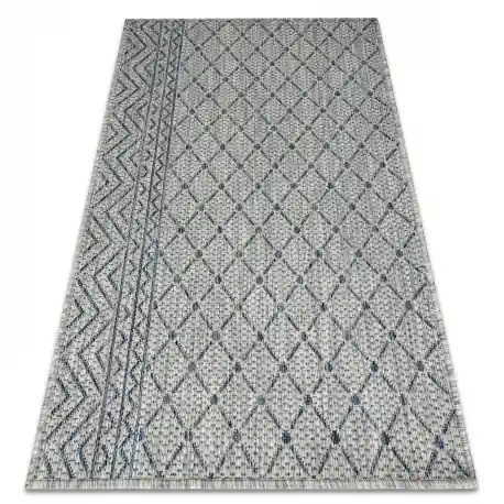 Tappeto SAMPLE ILLUSION Boho Sisal grigio / blu