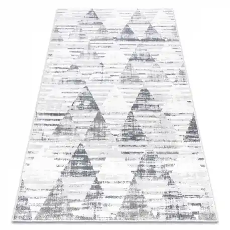 Tappeto POLI 9051A Geometrico, triangoli bianca / grigio