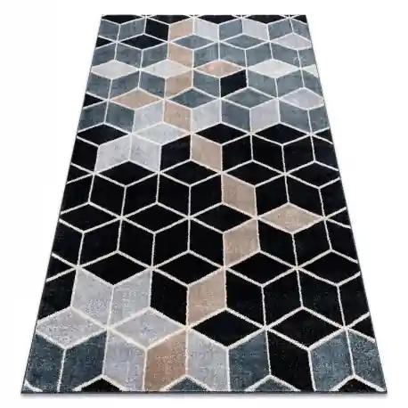Tappeto POLI 9139A cubo 3D nero / grigio
