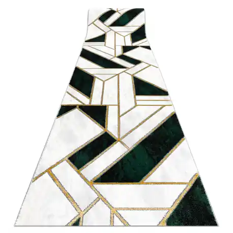 Passatoia EMERALD esclusivo 1015 glamour, elegante Marmo, géométrique verde bottiglia / oro