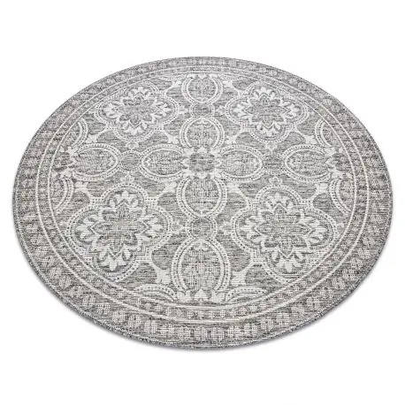 Tappeto DI SPAGO SIZAL LOFT 21193 BOHO Cerchio avorio/argento/taupe