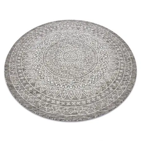Tappeto DI SPAGO SIZAL LOFT 21207 Rosone BOHO Cerchio avorio/argento/taupe