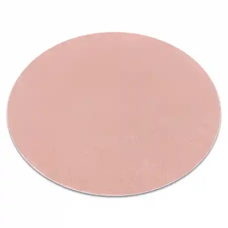 Tappeto da lavaggio moderno LINDO cerchio rosa, antiscivolo, a pelo lungo