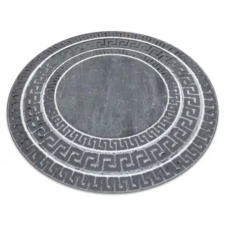 Tappeto ALLURE 1960 cerchio, Chiave greca, telaio - Strutturale, elegante, glamour grigio