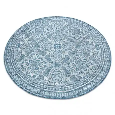 Tappeto DI SPAGO SIZAL LOFT 21193 BOHO Cerchio avorio/argento/blu