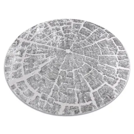 Tappeto MEFE moderno Cerchio 6185 Albero Legna - Structural due livelli di pile grigio