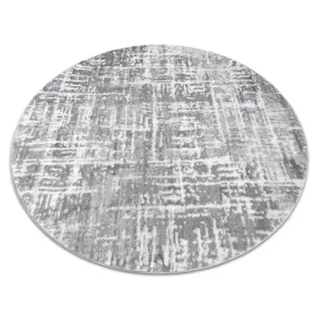 Tappeto MEFE moderno Cerchio 8722 Linee vintage - Structural due livelli di pile grigio / bianca