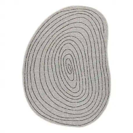 Tappeto in sisal ORGANIC 2743 Tronco ecru / nero – naturale, moderno, forma irregolare