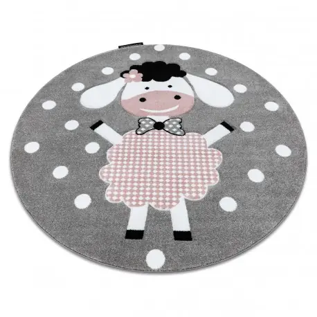 Tappeto PETIT DOLLY pecore cerchio grigio