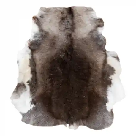 Tappeto RENIFER - pelle naturale, decorativa, copriletto - standard POK014 marrone / grigio