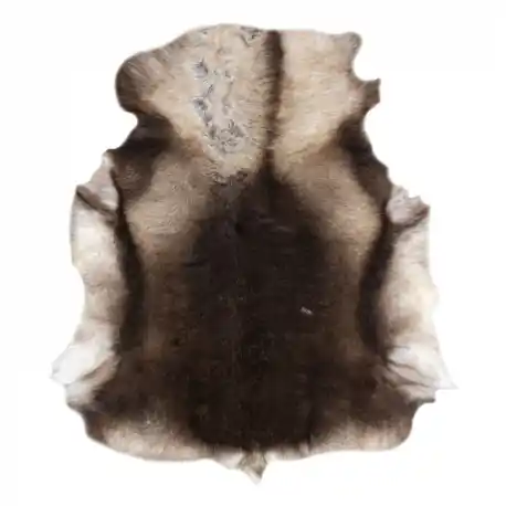 Tappeto RENIFER - pelle naturale, decorativa, copriletto - premium POK001 marrone / beige