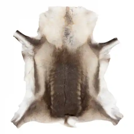 Tappeto RENIFER - pelle naturale, decorativa, copriletto - premium POK008 marrone / beige