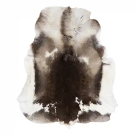 Tappeto RENIFER - pelle naturale, decorativa, copriletto - premium POK003 marrone / bianco