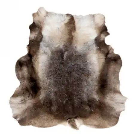 Tappeto RENIFER - pelle naturale, decorativa, copriletto - standard POK018 marrone / grigio