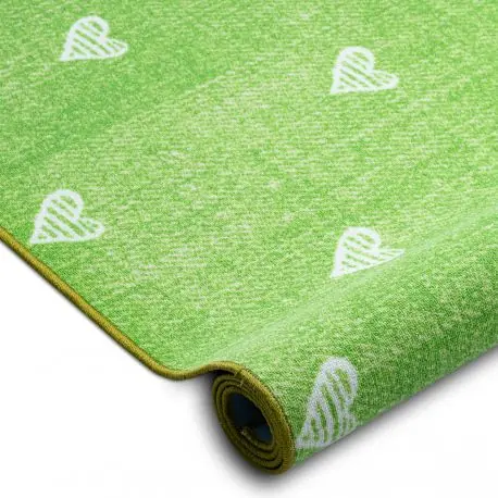 Tappeto per bambini HEARTS Jeans, vintage cuori - verde