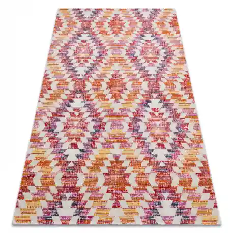 Tappeto moderno MUNDO D7951 diamanti 3D da esterno rosa / beige