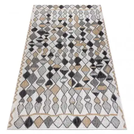 Tappeto SIZAL COOPER Diamanti, Zigzag 22217 ecru / nero