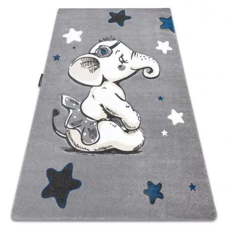 Tappeto PETIT L'ÉLÉPHANT ELEFANTE STELLA grigio