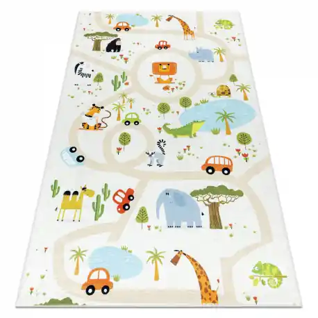 Tappeto lavabile BAMBINO 1165 Zoo per bambini antiscivolo beige - PRODOTTO DI SECONDO GRADO